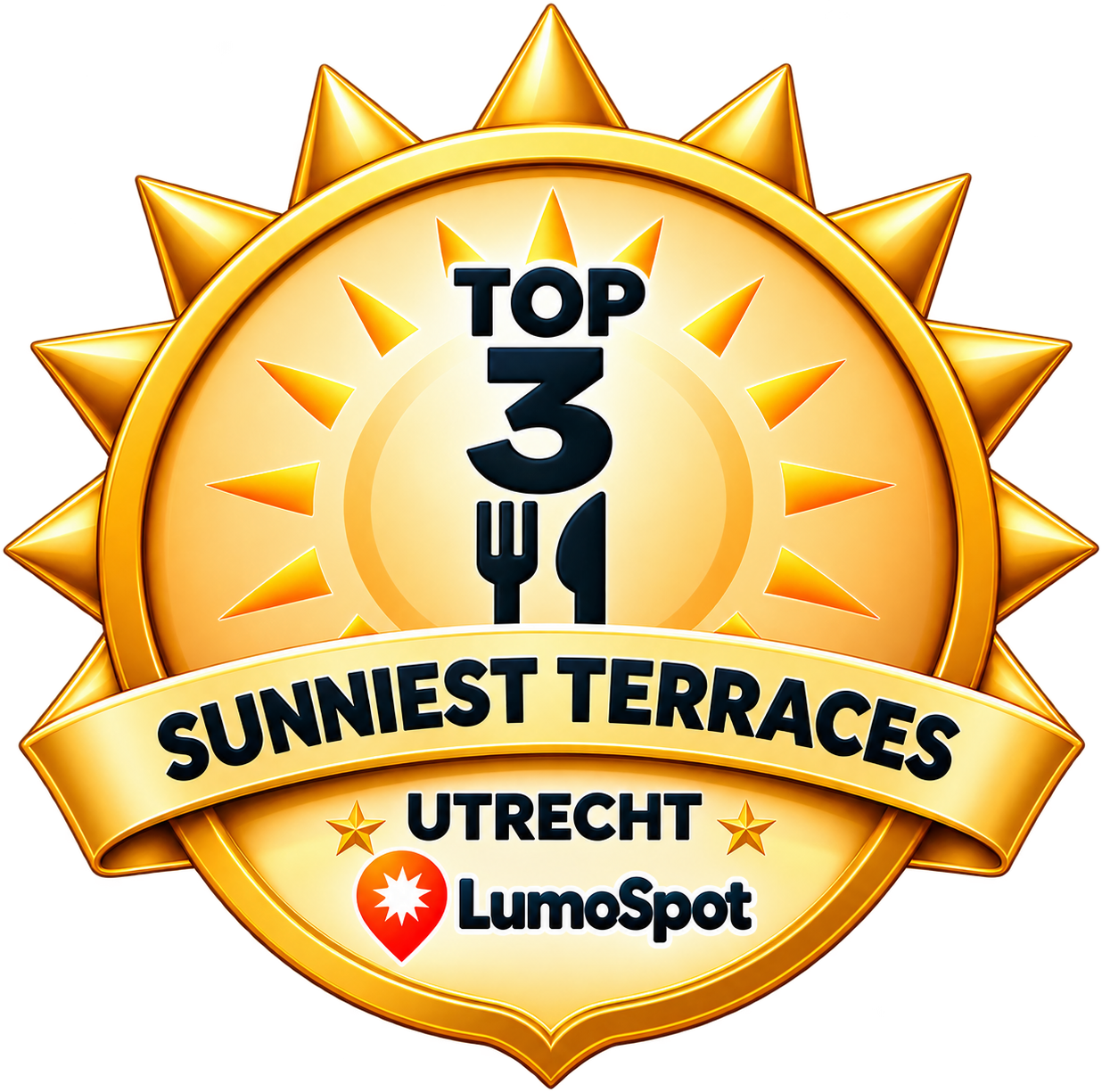 LumoSpot Top 3 Restaurant Sunniest Terrace of Utrecht badge