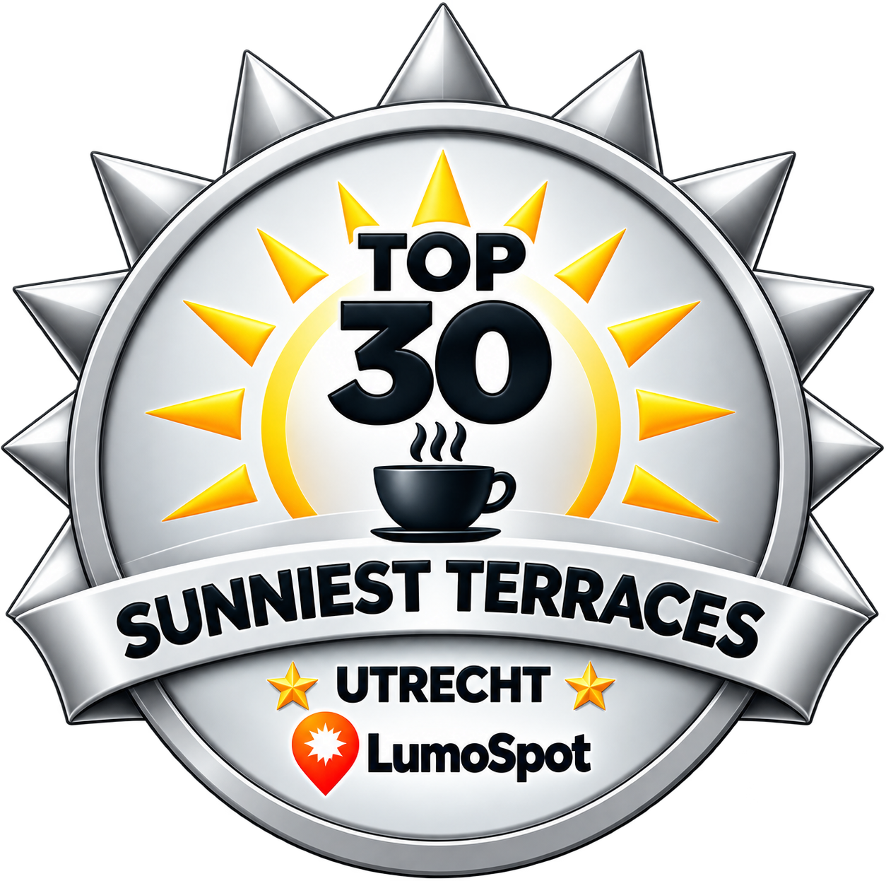 LumoSpot Top 30 Cafe Sunniest Terrace of Utrecht badge