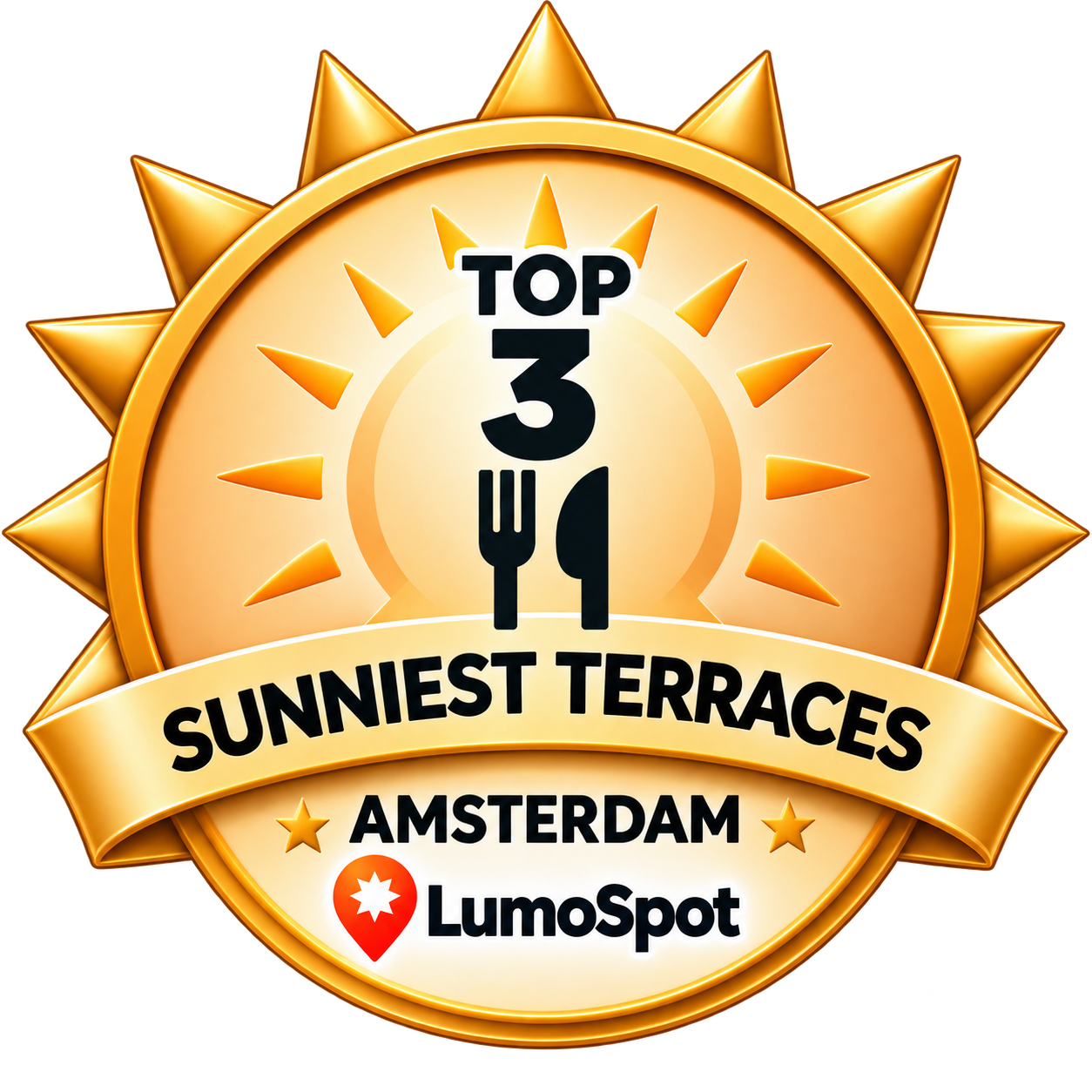 LumoSpot-badge Zonnigste terras van Amsterdam: Top 3 Restaurant