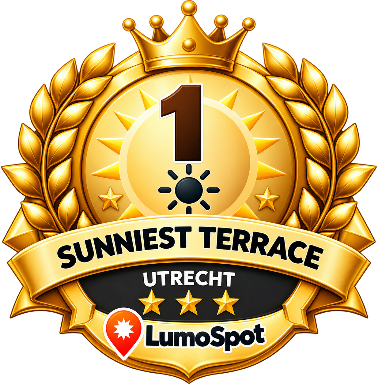 LumoSpot-badge Zonnigste terras van Utrecht: 1e plaats Algemeen