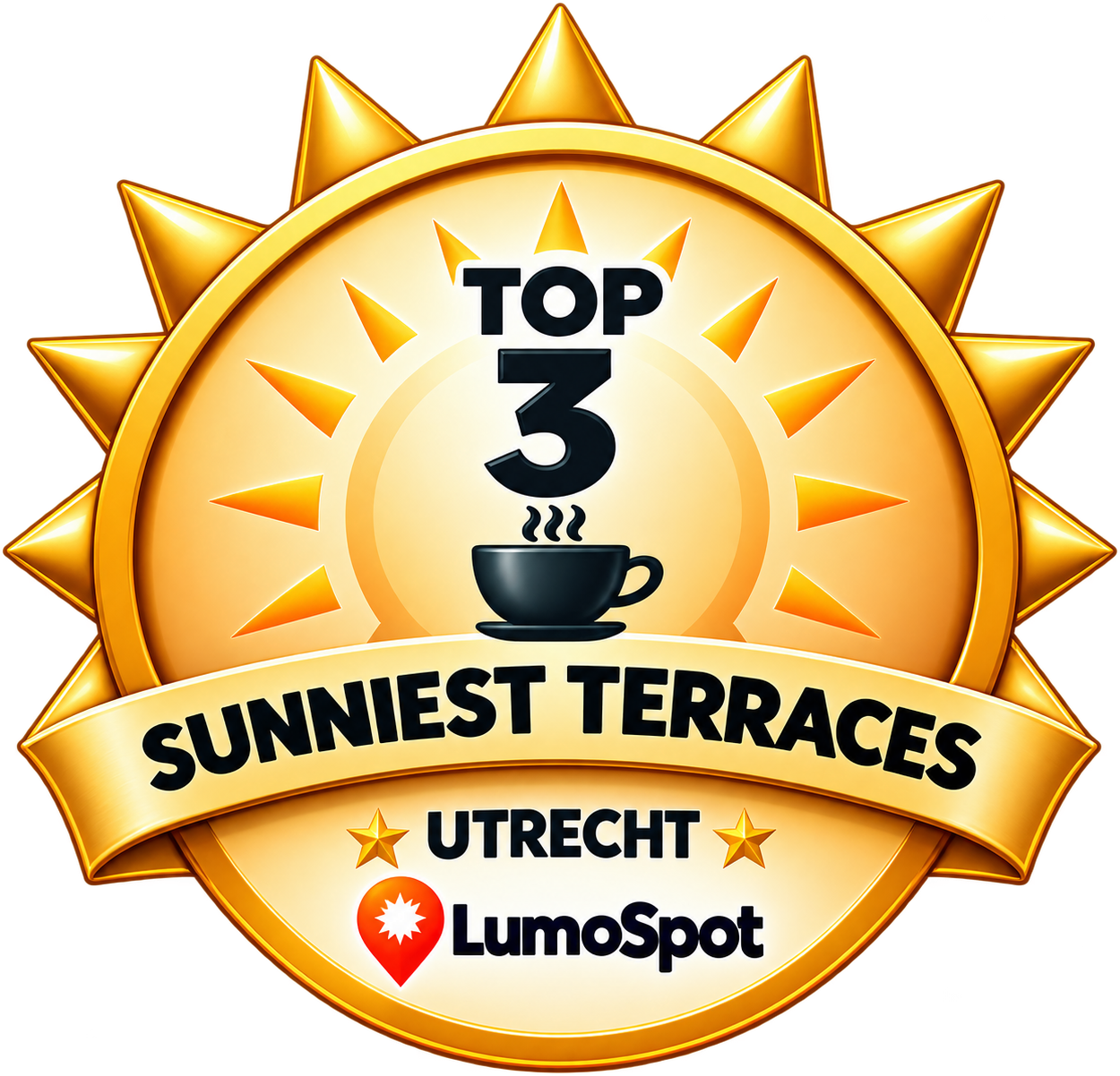 LumoSpot-badge Zonnigste terras van Utrecht: Top 3 Café